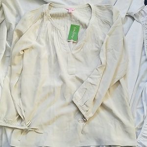 Cream Lilly Pulitzer silk blouse